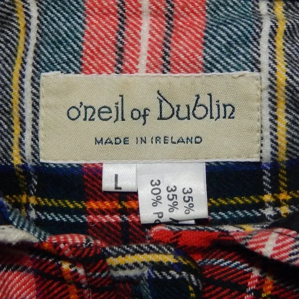 O'NEIL of Dublin Ireland Girls Hooded Cape Poncho Stewart Tartan Dress Size L